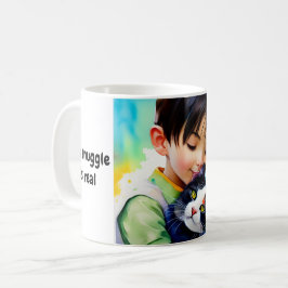 Junge umarmt Katze, die Schnecke ist echte BESTE F Kaffeetasse
