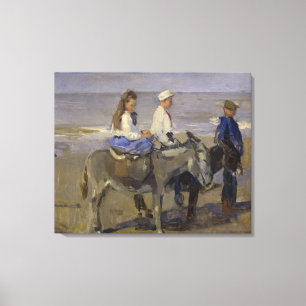 Junge und Mädchen auf Eseln von Isaac Israels Leinwanddruck