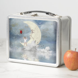 Junge und Mond Metall Lunch Box