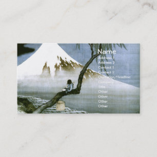 Junge und Mount Fuji Hokusai japanische Fine Art Visitenkarte