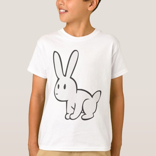 Junge und Niedliche Weiße Kaninchen T-Shirt (Vorderseite)