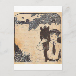 Junge und Pferd Postkarte