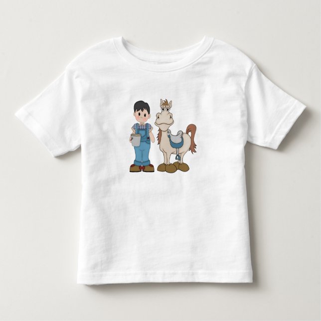 Junge und Pony Kleinkind T-shirt (Vorderseite)