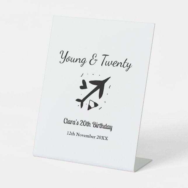 Junge und zwanzig Abenteuer glücklicher Geburtstag Sockelschild (Vorderseite)