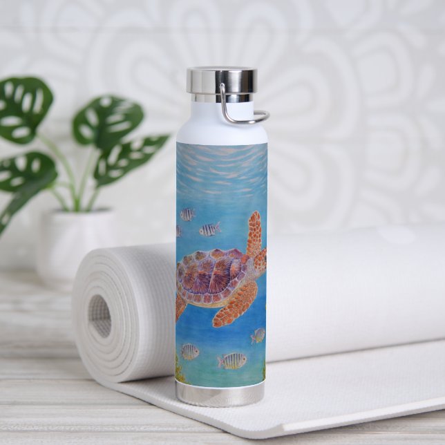 Junge Unechte Karettschildkröte Trinkflasche (Yoga (gedreht))