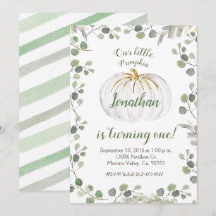 Junge unser Kürbis dreht ein Einladungsgrün Einladung