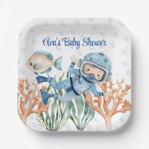 Junge unter der Sea Baby Dusche Pappteller