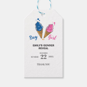 Junge von Mädchen in Aquarellfarbe offenbart Geschenkanhänger