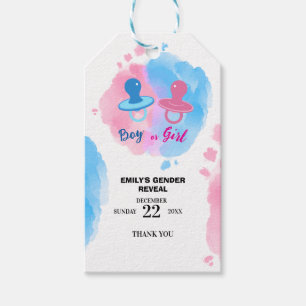 Junge von Mädchen in Aquarellfarbe offenbart Geschenkanhänger