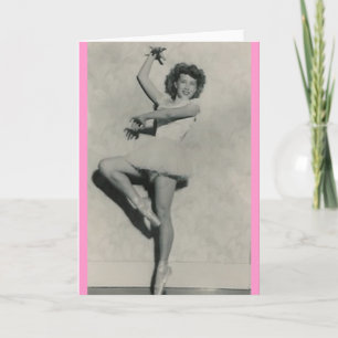 junge weibliche Ballerinatänzer-Grußkarte Karte