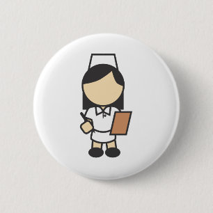 Junge weibliche Krankenschwester-Ikone Button