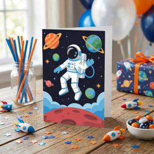 Junge Weltraum Astronaut Geburtstag Karte