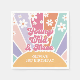 junge wilde drei Retro Sunshine Rainbow Daisy Serviette