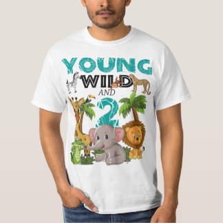 Junge Wilde Kinder und 2 - 2. Geburtstag Safari Zo T-Shirt