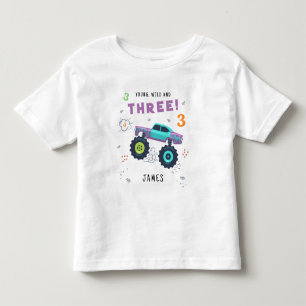Junge Wildtiere und drei 3. Geburtstagskinder-Mons Kleinkind T-shirt