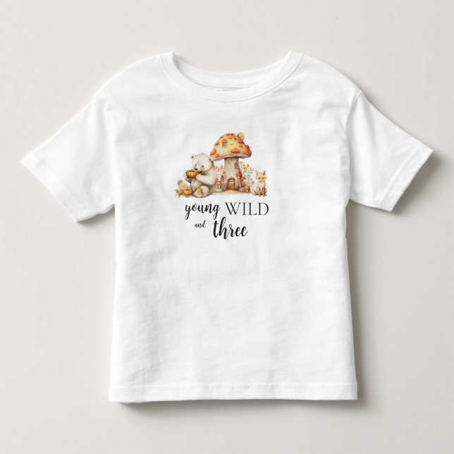 Junge Wildtiere und drei Waldtiere Kleinkind T-shirt (Vorderseite)