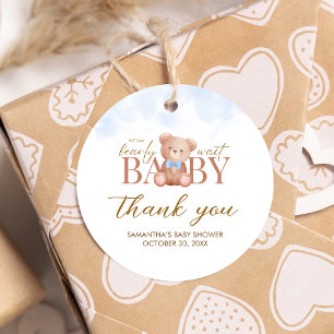 Junge, wir können Babydusche kurz abwarten Geschenkanhänger
