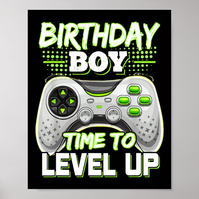 Junge Zeit, um Video Game Birthday Boys Kinder zu  Poster (Vorne)