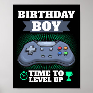 Junge Zeit, um Video-Spiel-Thema-Party-Gamer zu ve Poster
