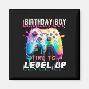 Junge Zeit zum Levelaufstieg Videospiel Geburtstag Magnet