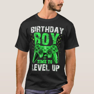 Junge Zeit zum Levelaufstieg Videospiel Geburtstag T-Shirt