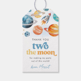 Junge zwei Der Mond Danke Tags Geschenkanhänger