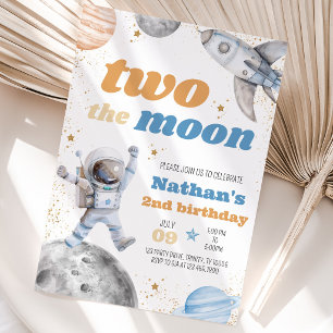 Junge Zwei der Mond zum Geburtstag Einladung