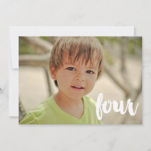 Jungen 4. Geburtstag Nummer 4 Foto Overlay Einladung