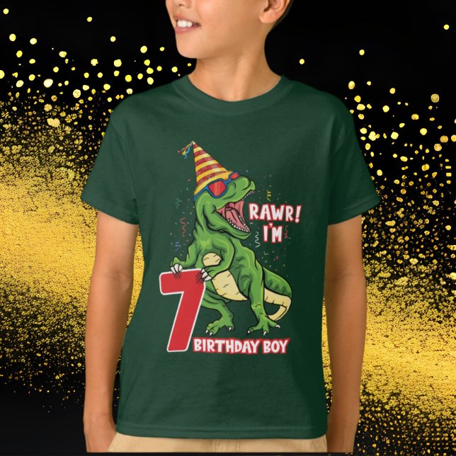 Jungen 7. Geburtstag Dinosaurier T-Shirt (Von Creator hochgeladen)