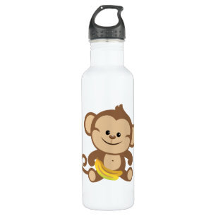 Jungen-Affe mit Banane Edelstahlflasche