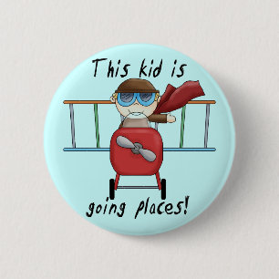 Jungen-As-Pilott-shirts und -geschenke Button