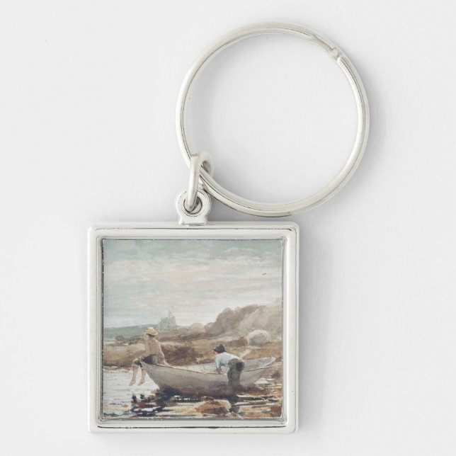 Jungen auf dem Strand Schlüsselanhänger (Vorne)