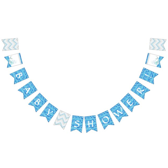 Jungen-Baby-Duschen-Party-Dekor-Wal-Ozean-Wellen Wimpelkette (Alle)