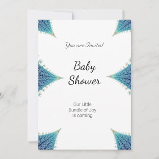 Jungen-Baby-Party Blau Weiße Einladung