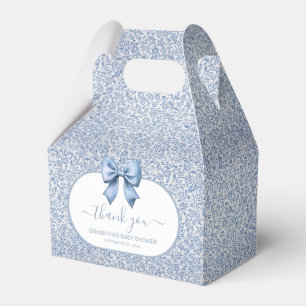 Jungen-Baby-Party Blaues Band Blumenmuster Danke Geschenkschachtel