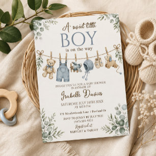 Jungen-Baby-Party-Einladungsvorlage Einladung