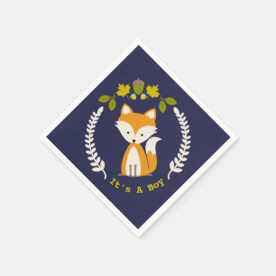 Jungen-Babyparty-Servietten Fox moderne Serviette