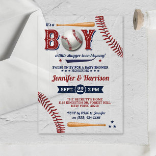 Jungen Baseball Baby Shower Acryleinladungen