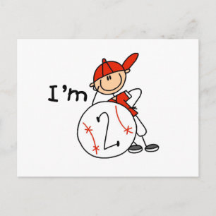 Jungen Baseball Ich bin 2 T-Shirts und Geschenke Postkarte