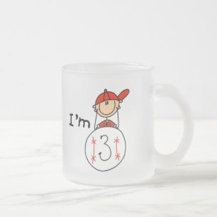 Jungen-Baseball Ich bin 3 Mattglastasse