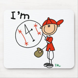 Jungen Baseball Ich bin 4 T-Shirts und Geschenke Mousepad