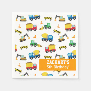 Jungen-Bau-Fahrzeug-Muster-Geburtstags-Party Serviette