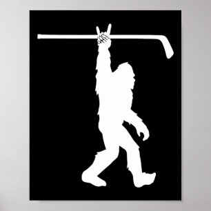 Jungen Bigfoot Hockey Lustig Sasquatch Rock An Rol Poster