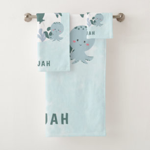 Jungen blau unter dem Meer Tiere Kinder Badhandtuch Set