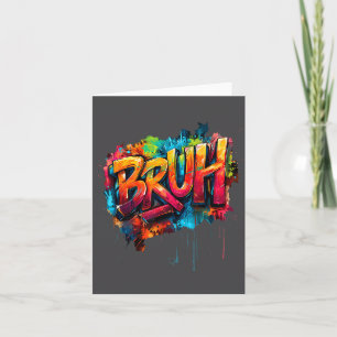 Jungen Bruh Meme Lustiger Spruch Teens Graffiti Äs Karte