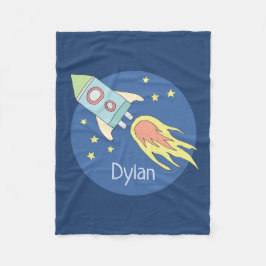 Jungen-bunte Rocket-Schiffs-Raum-Galaxie und Name Fleecedecke