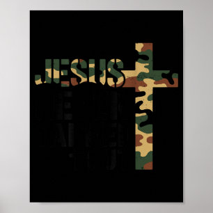Jungen Camo Christliches Wrestling Jesus Nie Aufge Poster