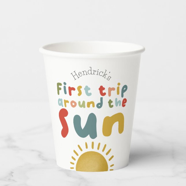 Jungen Cool 1. Reise um den Sonnensommer zum Gebur Pappbecher (Vorderseite)