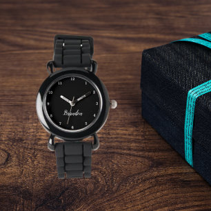 Jungen Cool Moderne Schwarze Stylische Benutzerdef Armbanduhr