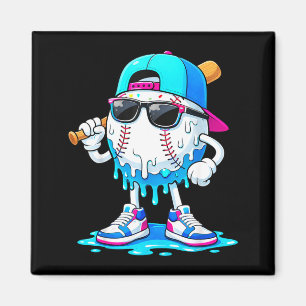 Jungen Coole Baseball Eis Drip Lustig Kinder Jugen Magnet